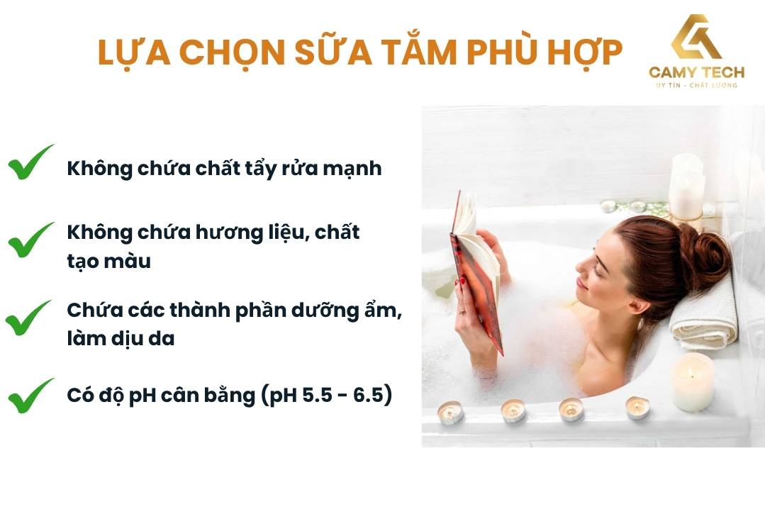 Tiêu chí lựa chọn sữa tắm phù hợp sau khi triệt lông