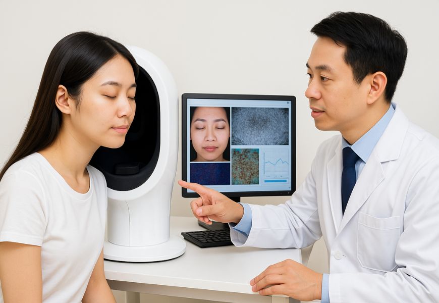 Soi da giúp phát hiện sớm các vấn đề về da